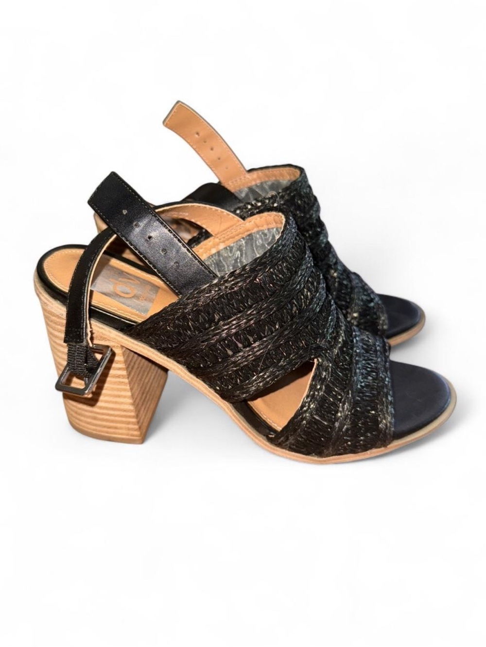 Dolce Vita Black Woven Block Heel Sandals - Women